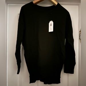 Universal Standard Fiona Open Side Black Long Sleeve Sweatshirt Top 2XS 6-8